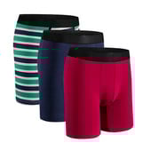 Chiloți bărbați Chiloți lungi pentru bărbați Lenjerie de corp din bumbac pentru bărbați Boxeri pantaloni scurți Boxer sexy pentru bărbați Box Homme Slip Set 2 buc roșu