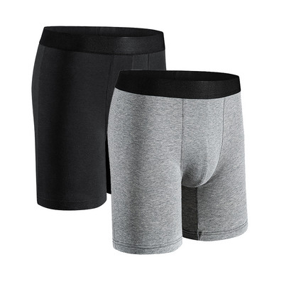 Chiloți bărbați Chiloți lungi pentru bărbați Lenjerie de corp din bumbac pentru bărbați Boxeri pantaloni scurți Boxer sexy pentru bărbați Box Homme Slip Set 2 buc roșu