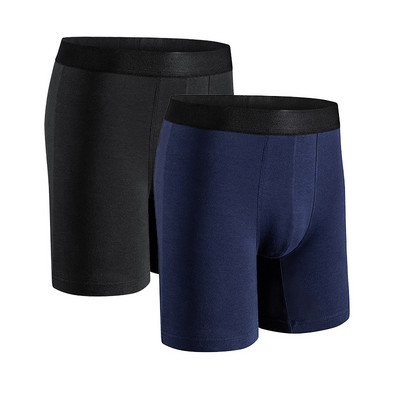 Chiloți bărbați Chiloți lungi pentru bărbați Lenjerie de corp din bumbac pentru bărbați Boxeri pantaloni scurți Boxer sexy pentru bărbați Box Homme Slip Set 2 buc roșu