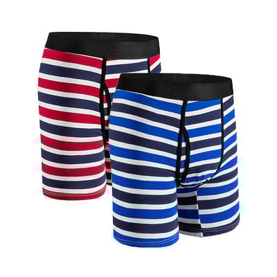 Chiloți bărbați Chiloți lungi pentru bărbați Lenjerie de corp din bumbac pentru bărbați Boxeri pantaloni scurți Boxer sexy pentru bărbați Box Homme Slip Set 2 buc roșu