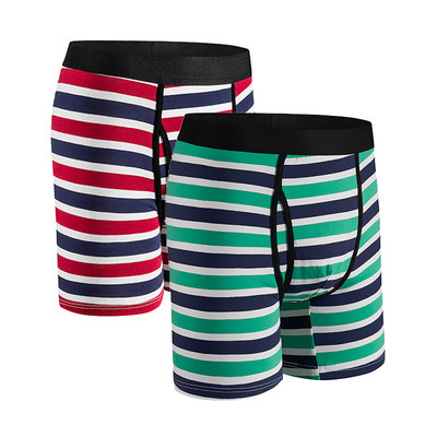 Chiloți bărbați Chiloți lungi pentru bărbați Lenjerie de corp din bumbac pentru bărbați Boxeri pantaloni scurți Boxer sexy pentru bărbați Box Homme Slip Set 2 buc roșu