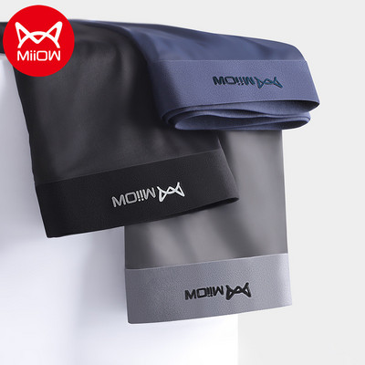 MiiOW 3kom Ice Silk Bešavne muške donje rublje Ljeto Thin Breather Seksi bokserice Muške gaće Plus Veličina L-5XL Muške gaćice