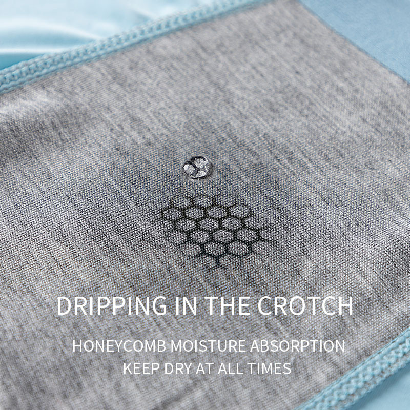 MiiOW 3 buc Lenjerie de corp pentru bărbați din mătase de gheață, fără sudură