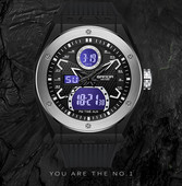 Férfi karóra ébresztőórával és naptárral