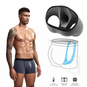 JOCKMAIL Σέξι ανδρικά εσώρουχα U κυρτή θήκη μπόξερ Skin Partition Modal Mesh Αναπνεύσιμο μποξερσορτσάκι Αντρικό σώβρακο Young 