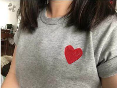 Pulover cu mânecă scurtă pentru femei, cu model de inimă, tricouri din bumbac, îndrăgostiți, vară, noi, cauzal, sălbatic, pentru femei