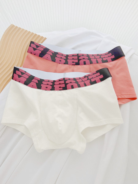 Paprasti bokseriniai šortai su užrašu 3 vnt. komplekte