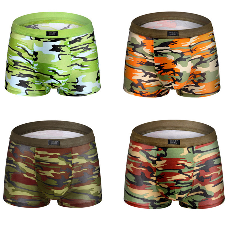 4db/tétel terepszínű Boxer Férfi Fehérnemű Férfi Alsónadrág Modal BoxerShort Fehérnemű Boxer Hombre Alsónadrág Férfi Csomagtartó Bokserki