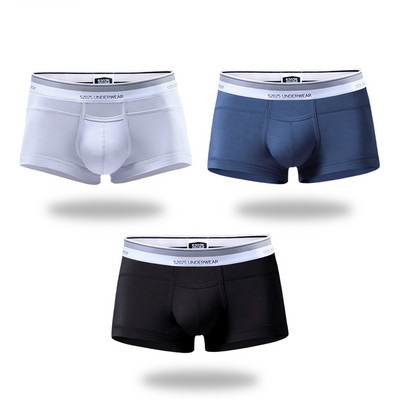 52025 Férfi fehérnemű boxer 3 csomagos mikromodális vízszintes légy férfi bugyi lélegző kényelmes boxer férfi szexi fehérnemű