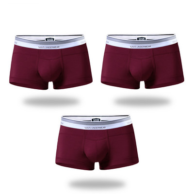 52025 Férfi fehérnemű boxer 3 csomagos mikromodális vízszintes légy férfi bugyi lélegző kényelmes boxer férfi szexi fehérnemű