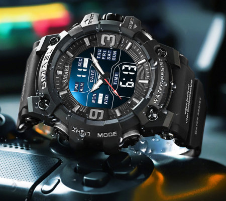 Vyriškas sportinis laikrodis - su guminiu dirželiu