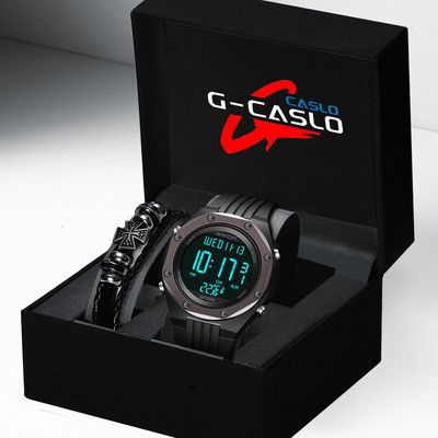 Sport-alkalmi elektronikus óra gumi szíjjal