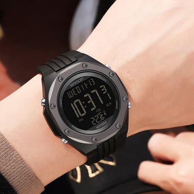 Vyriškas elektroninis laikrodis - su guminiu dirželiu