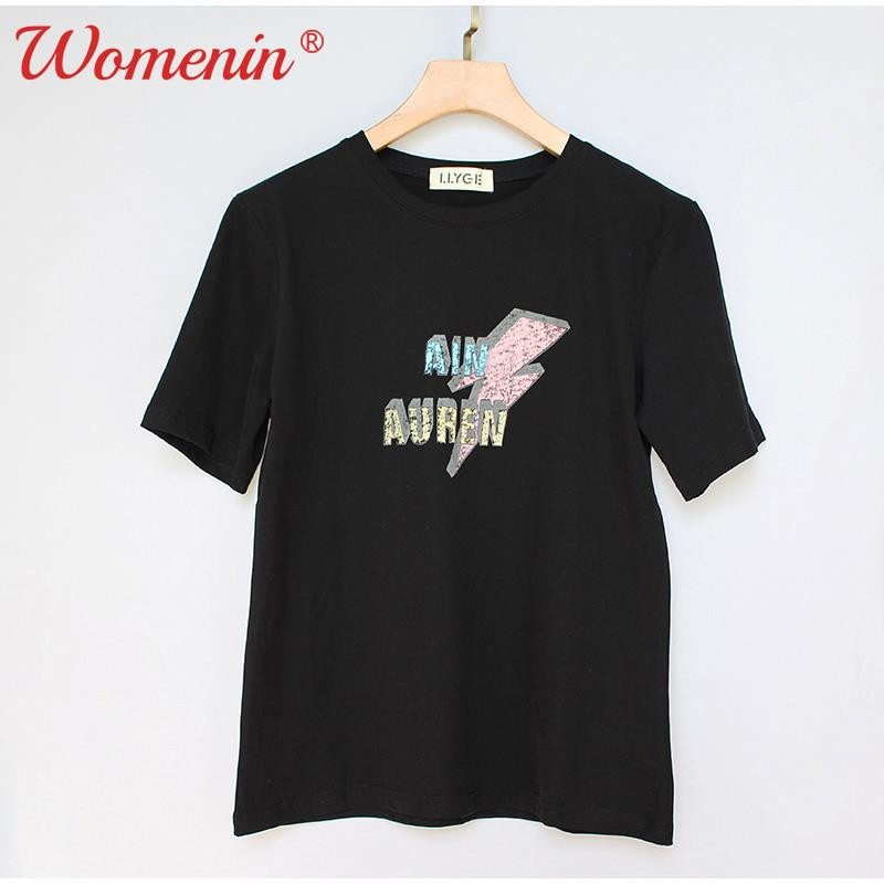 Tricouri de femeie cu imprimeu cu litere, 100% bumbac, cu gâtul O, cu mânecă scurtă, tricou simplu pentru femei, la modă de vară 2021, ocazional, tricou pentru damă.