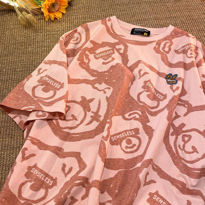 Minimalista bolyhos hímzés Bear Street Ins Laza, nagyméretű, rövid ujjú női póló 2021 nyári harajuku alkalmi póló