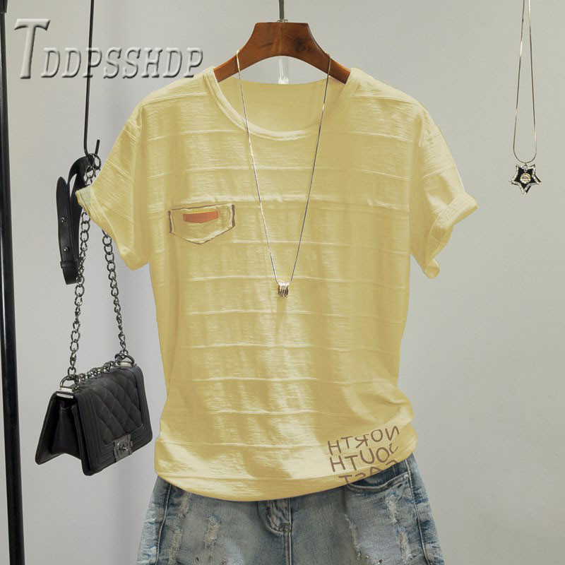 100% pamut 3D csíkos női póló 2019 nyári puha szövet ábécé női póló