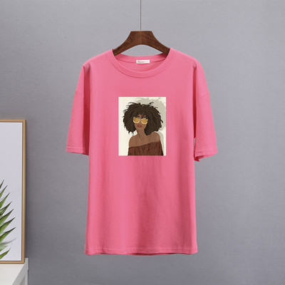 WYWM új nyári vicces rajzfilm nyomtatott pólók Női Harajuku túlméretezett 100% pamut grafikai ruhák alkalmi laza női felsők