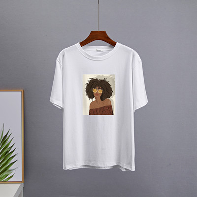 WYWM új nyári vicces rajzfilm nyomtatott pólók Női Harajuku túlméretezett 100% pamut grafikai ruhák alkalmi laza női felsők