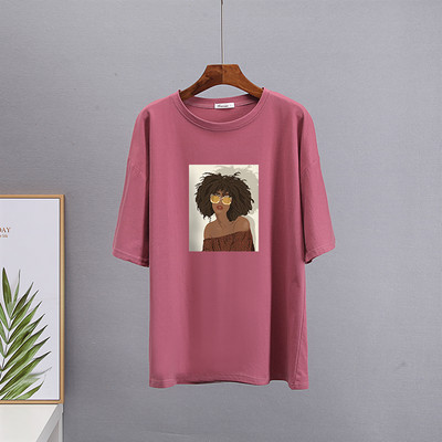 WYWM új nyári vicces rajzfilm nyomtatott pólók Női Harajuku túlméretezett 100% pamut grafikai ruhák alkalmi laza női felsők