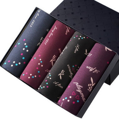 4 buc. Lenjerie de corp pentru bărbați Pantaloni scurți pentru bărbați Chiloți confortabili cu imprimeu Pantaloni scurți pentru bărbați, respirabili, U convexi, Chiloți pentru bărbați, L-4XL