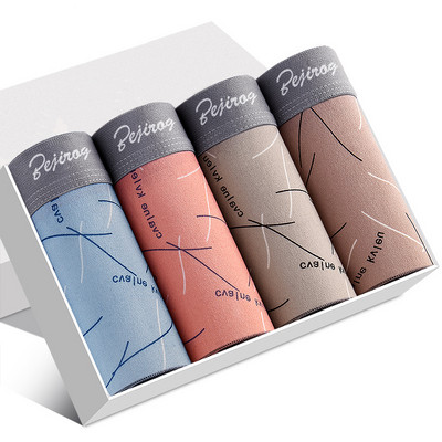 4 db/tétel Boxernadrágok Férfi Szexi Modal Boxerek Férfi Bugyik Divat Lélegző Fehérnemű Kényelmes Alsónadrágok Homme