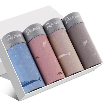 4 db/tétel Boxernadrágok Férfi Szexi Modal Boxerek Férfi Bugyik Divat Lélegző Fehérnemű Kényelmes Alsónadrágok Homme