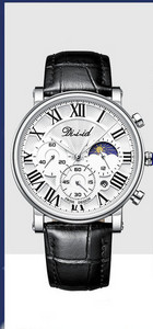 Ceas elegant pentru barbati cu curele din piele ecologica si cadran rotund