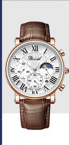 Ceas elegant pentru barbati cu curele din piele ecologica si cadran rotund