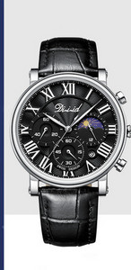 Ceas elegant pentru barbati cu curele din piele ecologica si cadran rotund