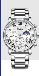 Ceas elegant pentru barbati cu curele din piele ecologica si cadran rotund