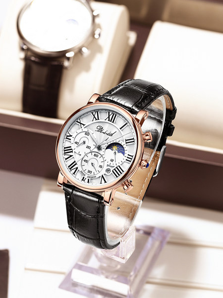 Ceas elegant pentru barbati cu curele din piele ecologica si cadran rotund