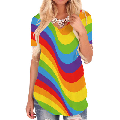 Tricou KYKU Wolf Tricou cu animale pentru femei Tricou cu decolteu în V cu imprimeu Tricou Love Tricouri 3d Îmbrăcăminte pentru femei vara Cool Plus Size