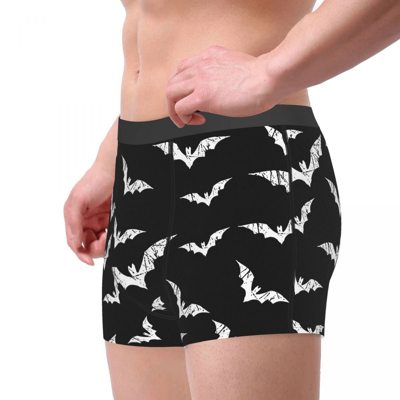 Bats Pattern Goth 1980 Subculture Rokas Romantiškos apatinės kelnaitės Medvilninės kelnaitės Vyriški apatiniai Patogūs šortai Bokserinės kelnaitės