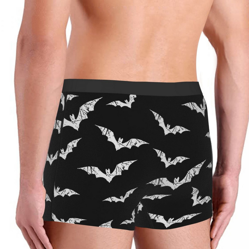 Bats Pattern Goth 1980 Subculture Rokas Romantiškos apatinės kelnaitės Medvilninės kelnaitės Vyriški apatiniai Patogūs šortai Bokserinės kelnaitės