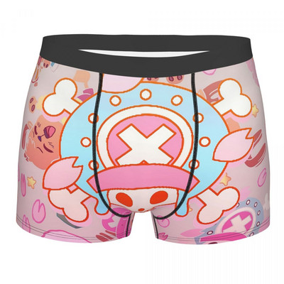 Boxer cu imprimeu Chiloți Slip bărbat Pirate King Anime Monkey D. Luffy Lenjerie de corp Chiloți dintr-o bucată din poliester Bărbați S-XXL
