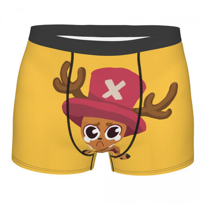 Boxer cu imprimeu Chiloți Slip bărbat Pirate King Anime Monkey D. Luffy Lenjerie de corp Chiloți dintr-o bucată din poliester Bărbați S-XXL
