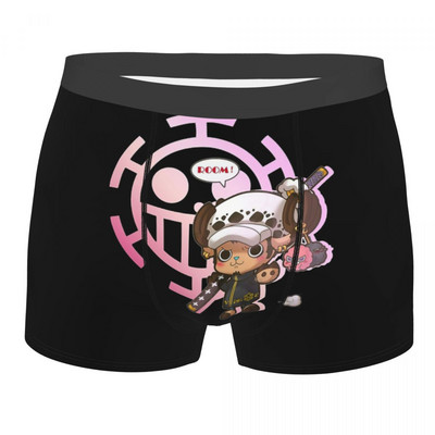 Boxer cu imprimeu Chiloți Slip bărbat Pirate King Anime Monkey D. Luffy Lenjerie de corp Chiloți dintr-o bucată din poliester Bărbați S-XXL