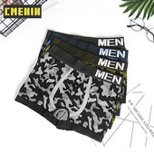 Lenjerie de corp sexy pentru bărbați din bumbac, 4 buc, pantaloni scurți de camuflaj, chiloți pentru bărbați, fără sudură, boxeri pentru bărbați, lenjerie