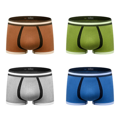 Lenjerie de corp sexy pentru bărbați din bumbac, 4 buc, pantaloni scurți de camuflaj, chiloți pentru bărbați, fără sudură, boxeri pentru bărbați, lenjerie