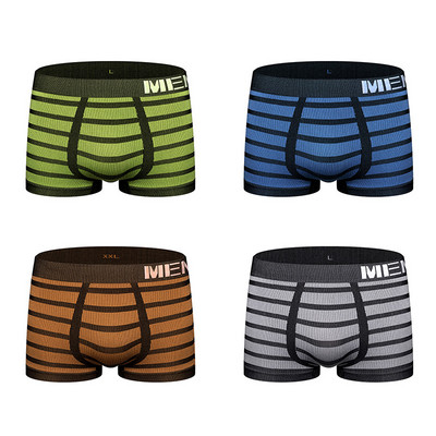 Lenjerie de corp sexy pentru bărbați din bumbac, 4 buc, pantaloni scurți de camuflaj, chiloți pentru bărbați, fără sudură, boxeri pentru bărbați, lenjerie