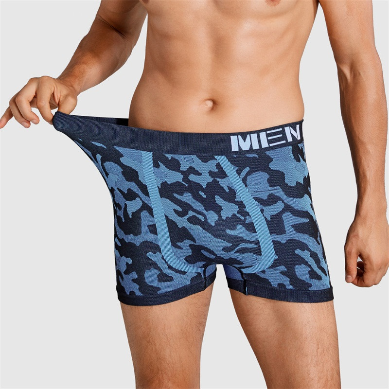 Lenjerie de corp sexy pentru bărbați din bumbac, 4 buc, pantaloni scurți de camuflaj, chiloți pentru bărbați, fără sudură, boxeri pentru bărbați, lenjerie