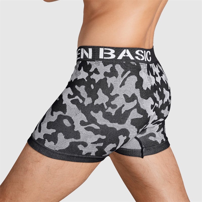 Lenjerie de corp sexy pentru bărbați din bumbac, 4 buc, pantaloni scurți de camuflaj, chiloți pentru bărbați, fără sudură, boxeri pentru bărbați, lenjerie
