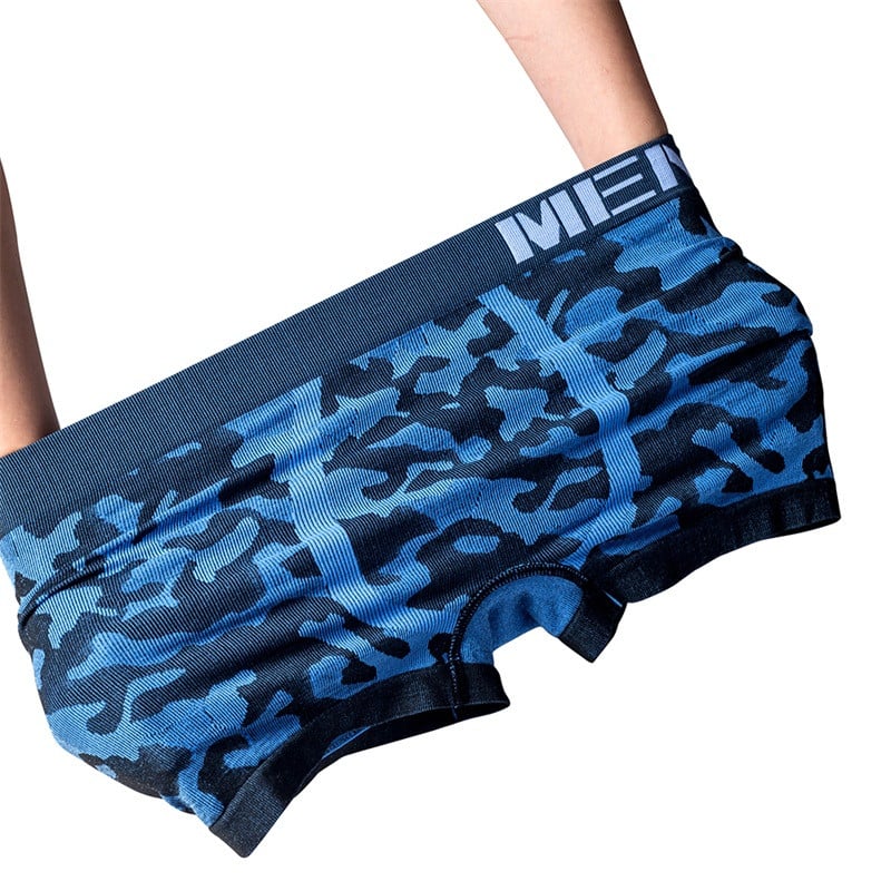 Lenjerie de corp sexy pentru bărbați din bumbac, 4 buc, pantaloni scurți de camuflaj, chiloți pentru bărbați, fără sudură, boxeri pentru bărbați, lenjerie