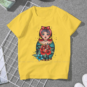 Matryoshka Doll Babushka Stacking Russian Tea 100% Cotton TSshirts Traditional Old School Tattoo Personalize Woman\'s T Shirt 4XL