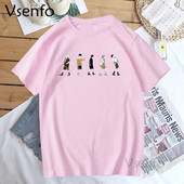 Berniuko grafiniai marškinėliai, medvilniniai, moteriški trumpomis rankovėmis, marškinėliai su raštu Vasaros madingi korėjietiški drabužiai