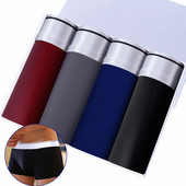 4cs/lot Chiloți pentru bărbați Boxeri din mătase de gheață, respirabili, Chiloți Boxer, Chiloți pentru bărbați, Cuplu, Set Sexy Homme Calzoncillo