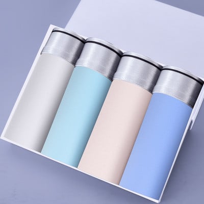 4cs/lot Chiloți pentru bărbați Boxeri din mătase de gheață, respirabili, Chiloți Boxer, Chiloți pentru bărbați, Cuplu, Set Sexy Homme Calzoncillo