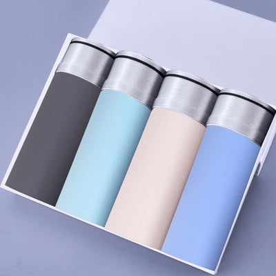 4cs/lot Chiloți pentru bărbați Boxeri din mătase de gheață, respirabili, Chiloți Boxer, Chiloți pentru bărbați, Cuplu, Set Sexy Homme Calzoncillo
