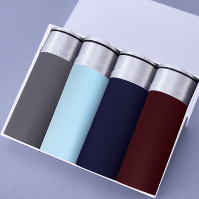 4cs/lot Chiloți pentru bărbați Boxeri din mătase de gheață, respirabili, Chiloți Boxer, Chiloți pentru bărbați, Cuplu, Set Sexy Homme Calzoncillo