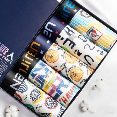 5db/tétel 5xl Kiváló minőségű férfi fehérnemű boxer pamut mintás nyári boxer rövidnadrág légáteresztő divatos boxer nagy méretű nadrág